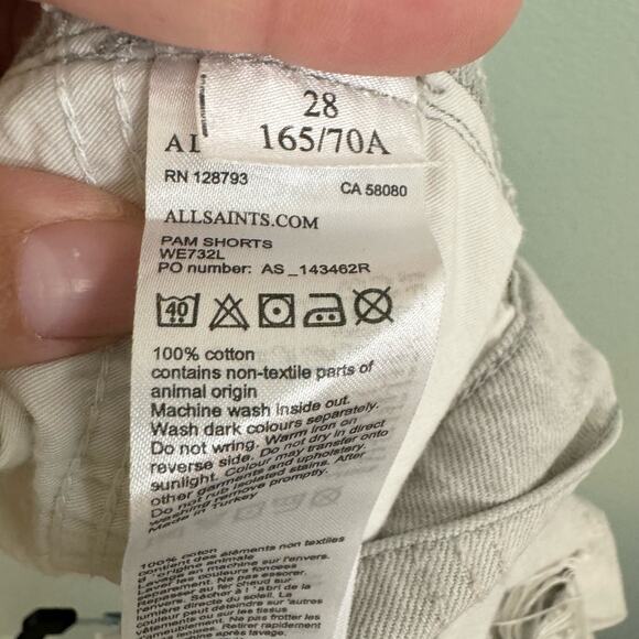 All Saints Jean Mom Shorts Womens 28 Gray Denim Distressed Wash Cuffed Casual - Picture 7 of 7